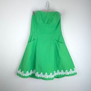 Lilly Pulitzer Blossom Jacquard Strapless Mini Dress Blossom Green Size 10